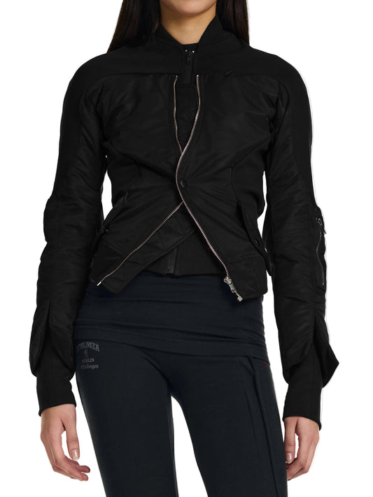 Ottolinger Woven Double-Closure Silhouette Bomber Black