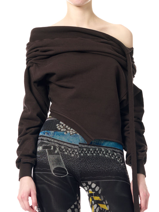 Ottolinger Off-Shoulder Slouchy Sweater Brown