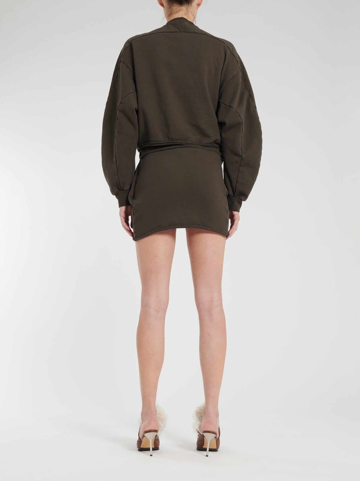 Ottolinger Drape Jersey Mini Dress Brown