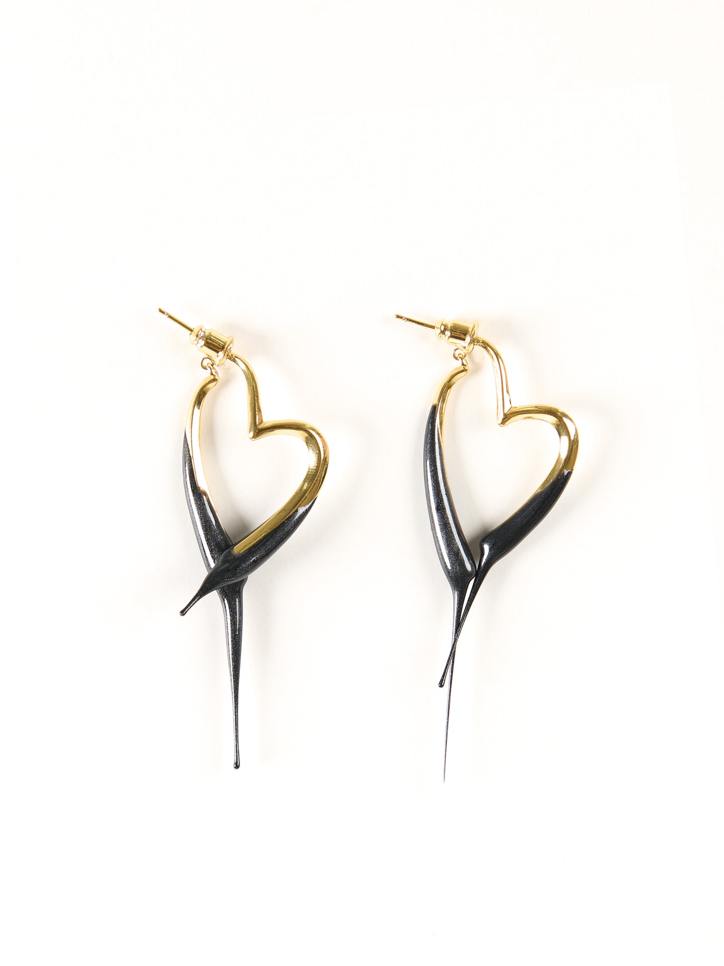 Ottolinger Heart Earrings Gold & Black