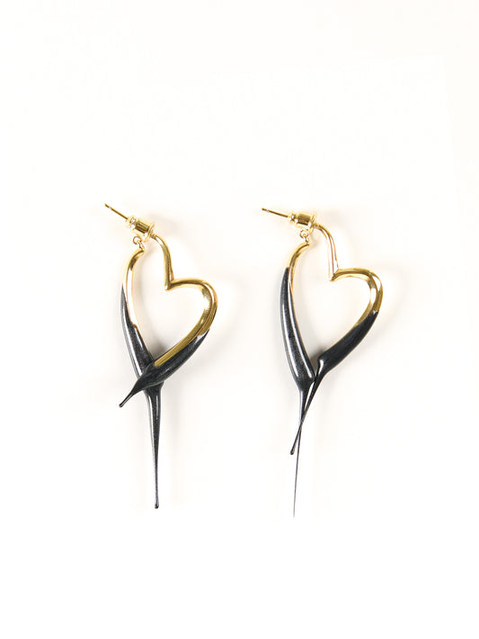 Ottolinger Heart Earrings Gold & Black