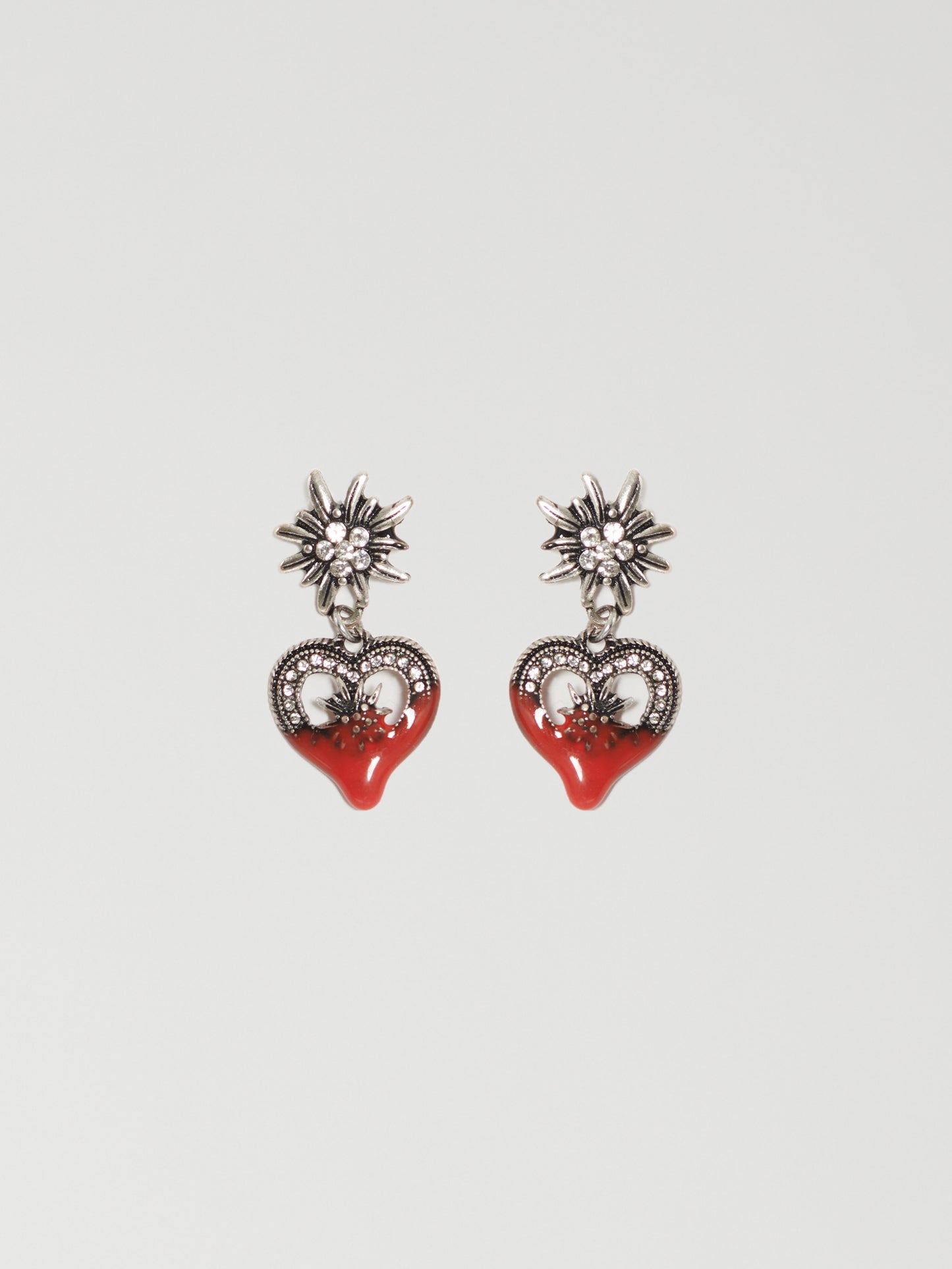 Ottolinger Dipped Flower Heart Earring Red