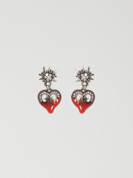 Ottolinger Dipped Flower Heart Earring Red