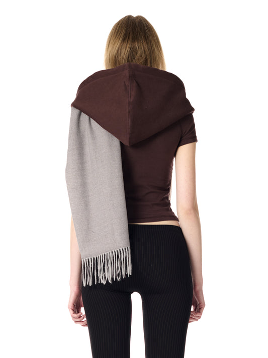 Ottolinger Deconstructed Hoodie Scarf Brown & Gray