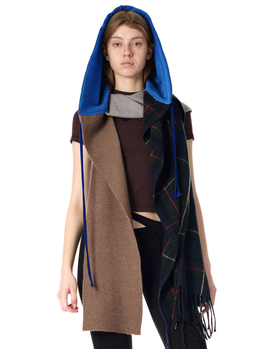 Ottolinger Deconstructed Hoodie Scarf Blue & Grey