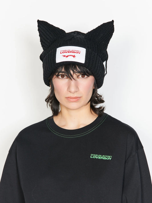 Charles Jeffrey LOVERBOY Chanky Ears Beanie Black