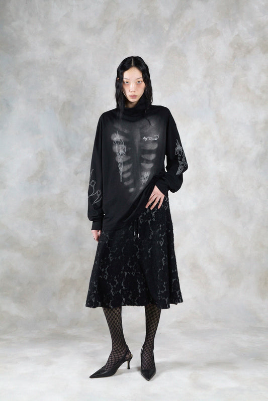 Avavav Tage X-Ray Handwriting Sweater Black