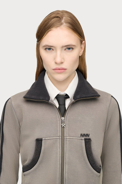 adidas Originals by Avavav Cropped Track Jacket Grey
