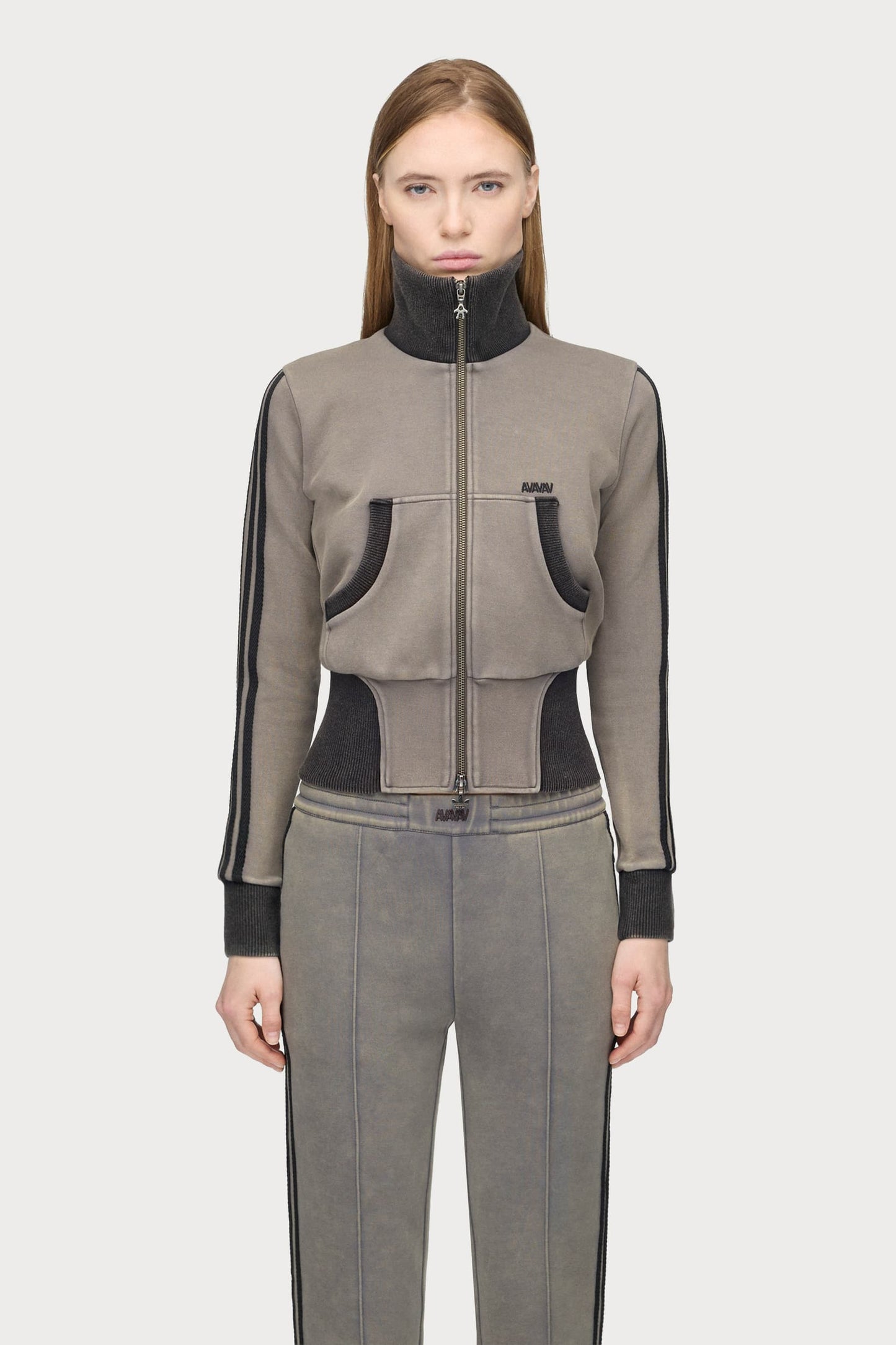 adidas Originals by Avavav Cropped Track Jacket Grey