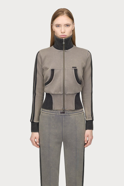 adidas Originals by Avavav Cropped Track Jacket Grey
