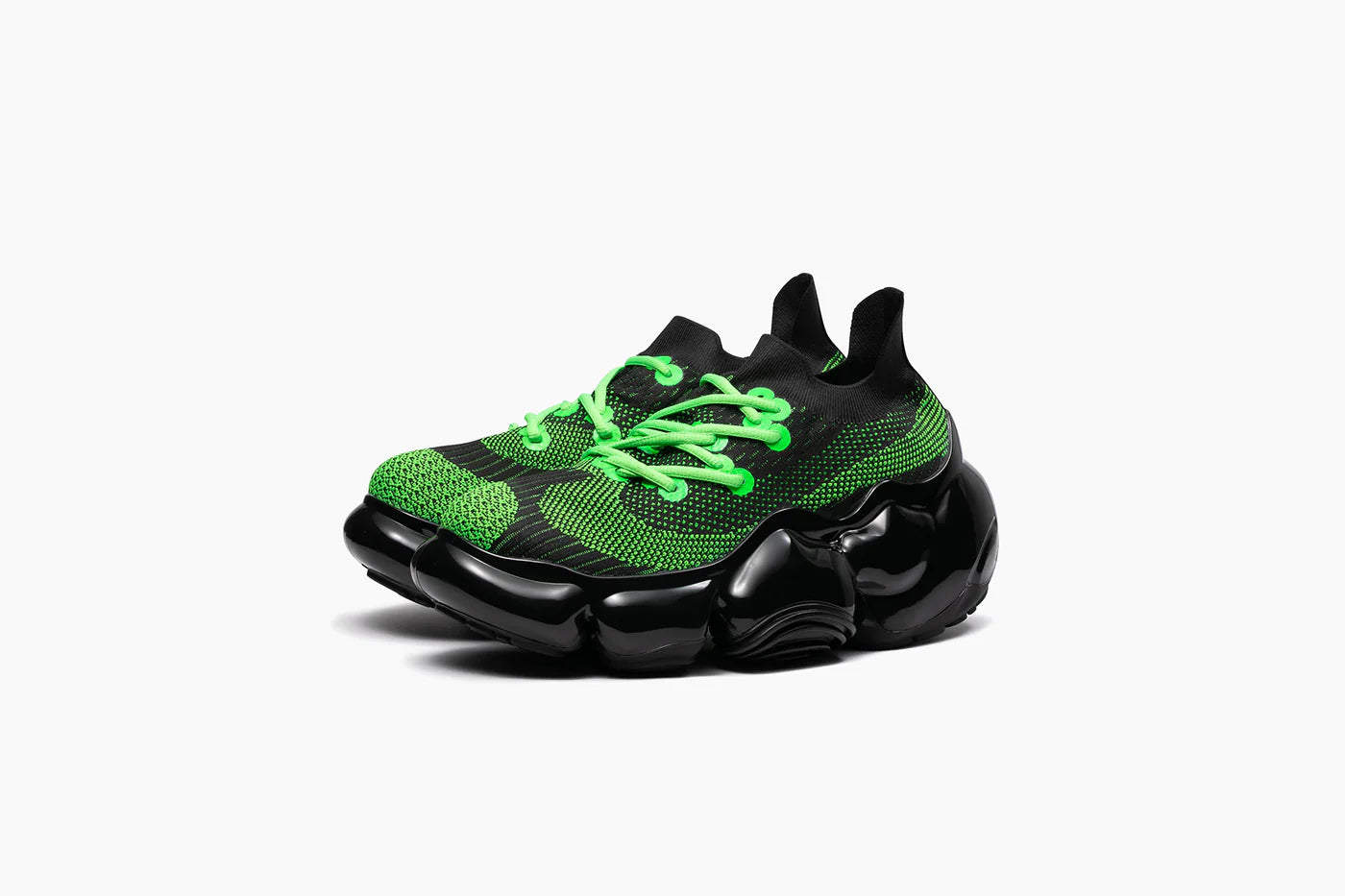 Grounds MOOPIE Black & Neon Green Sneakers