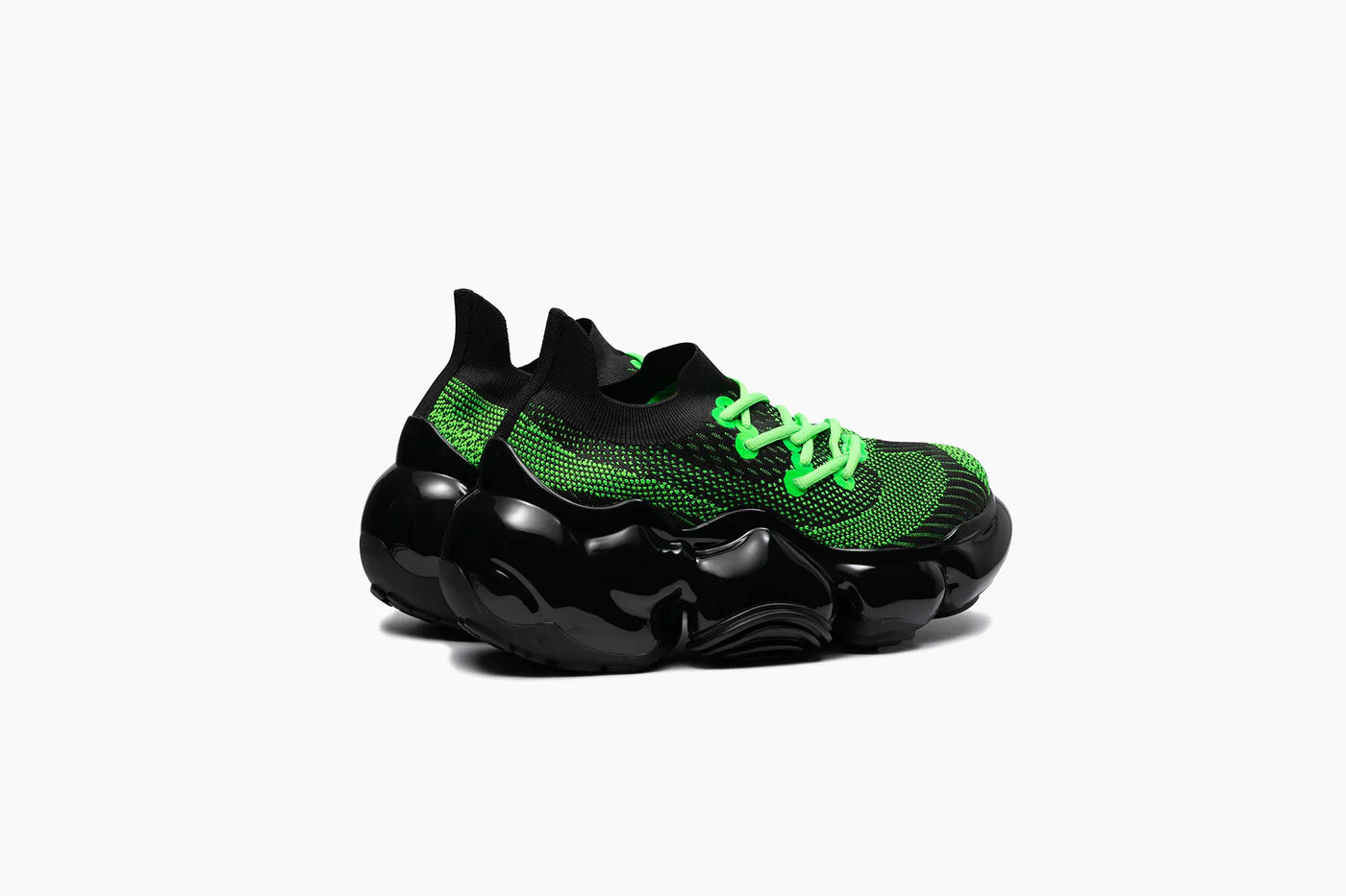 Grounds MOOPIE Black & Neon Green Sneakers