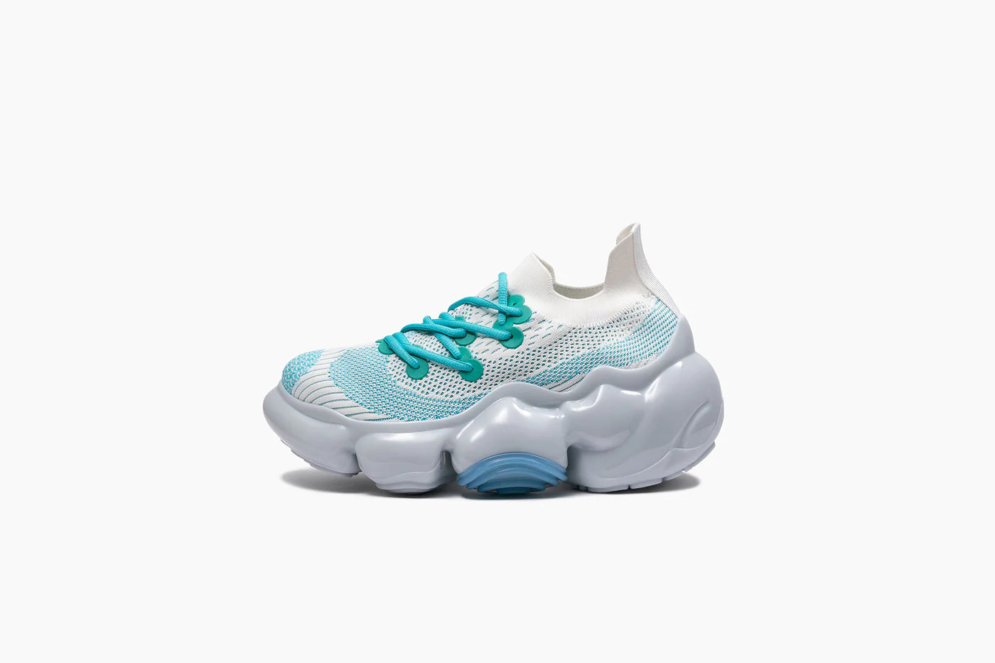 Grounds MOOPIE White & Light Blue Sneakers