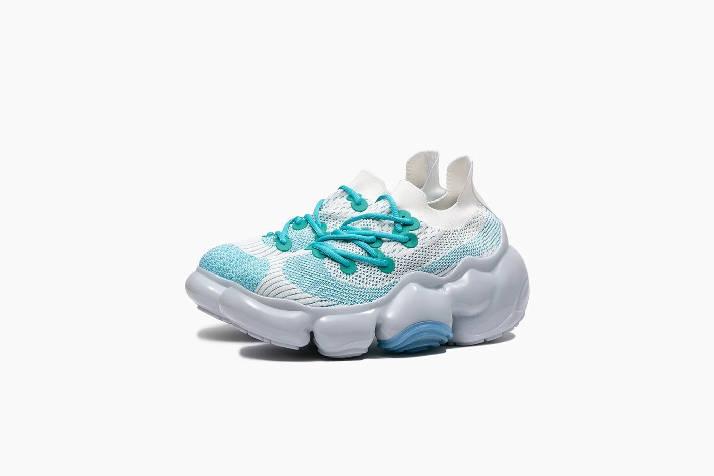 Grounds MOOPIE White & Light Blue Sneakers