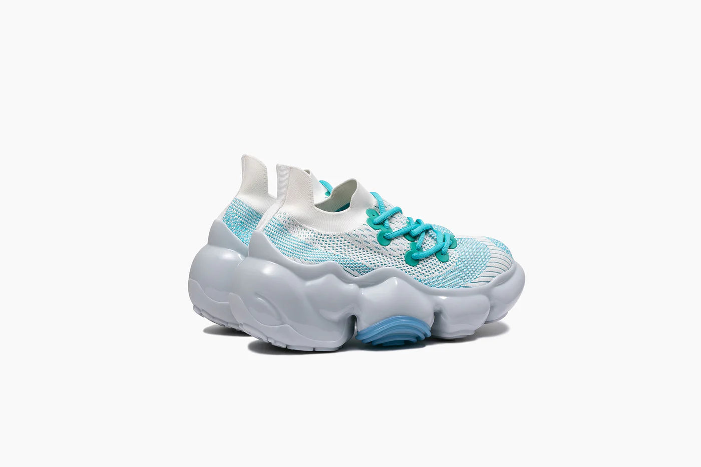 Grounds MOOPIE White & Light Blue Sneakers