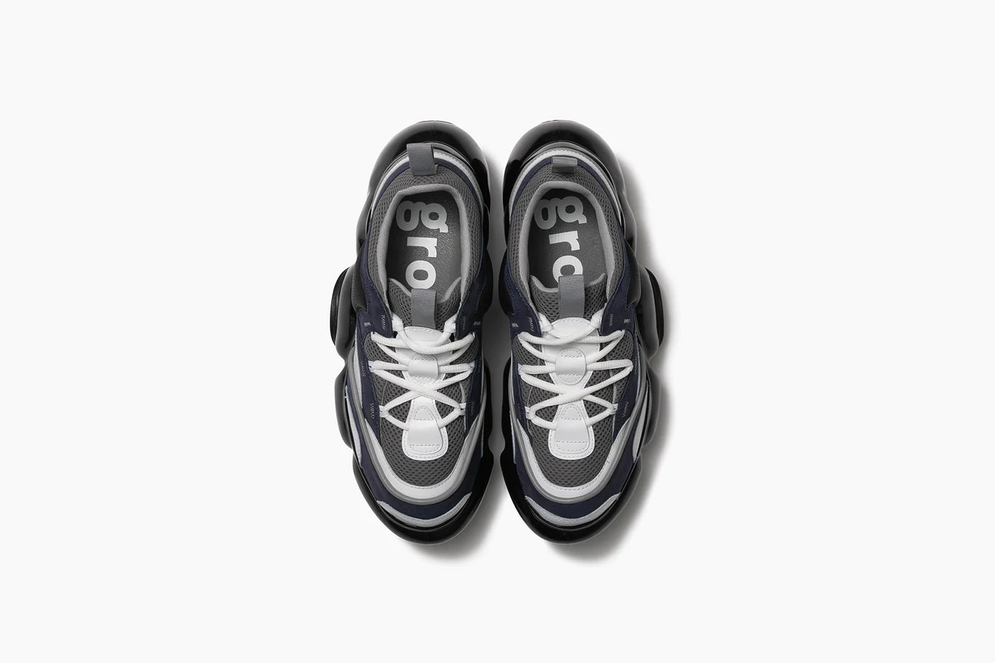 Grounds MOOPIE JAWS Night Gray & Black Sneakers