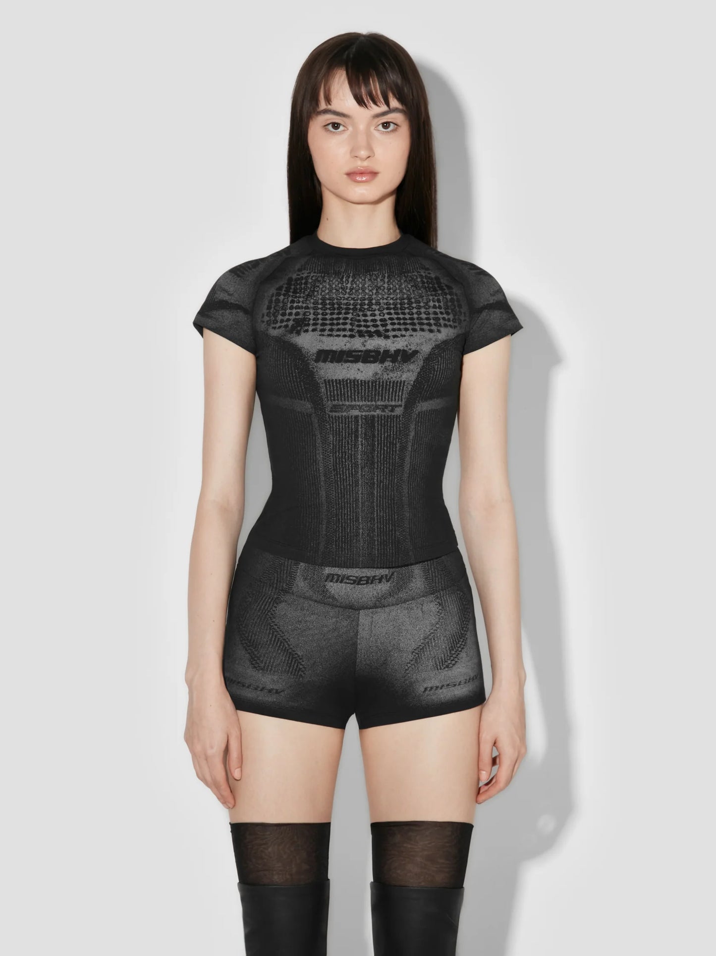 MISSBHV Activewear Printed Jersey Tee Black