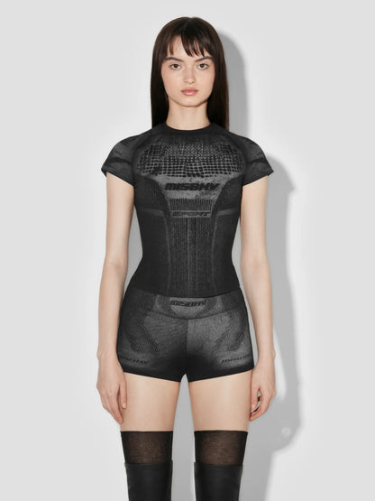 MISSBHV Activewear Printed Jersey Tee Black