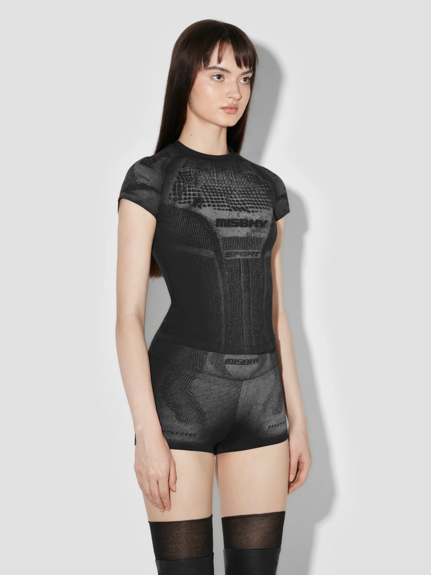 MISSBHV Activewear Printed Jersey Tee Black