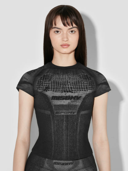 MISSBHV Activewear Printed Jersey Tee Black