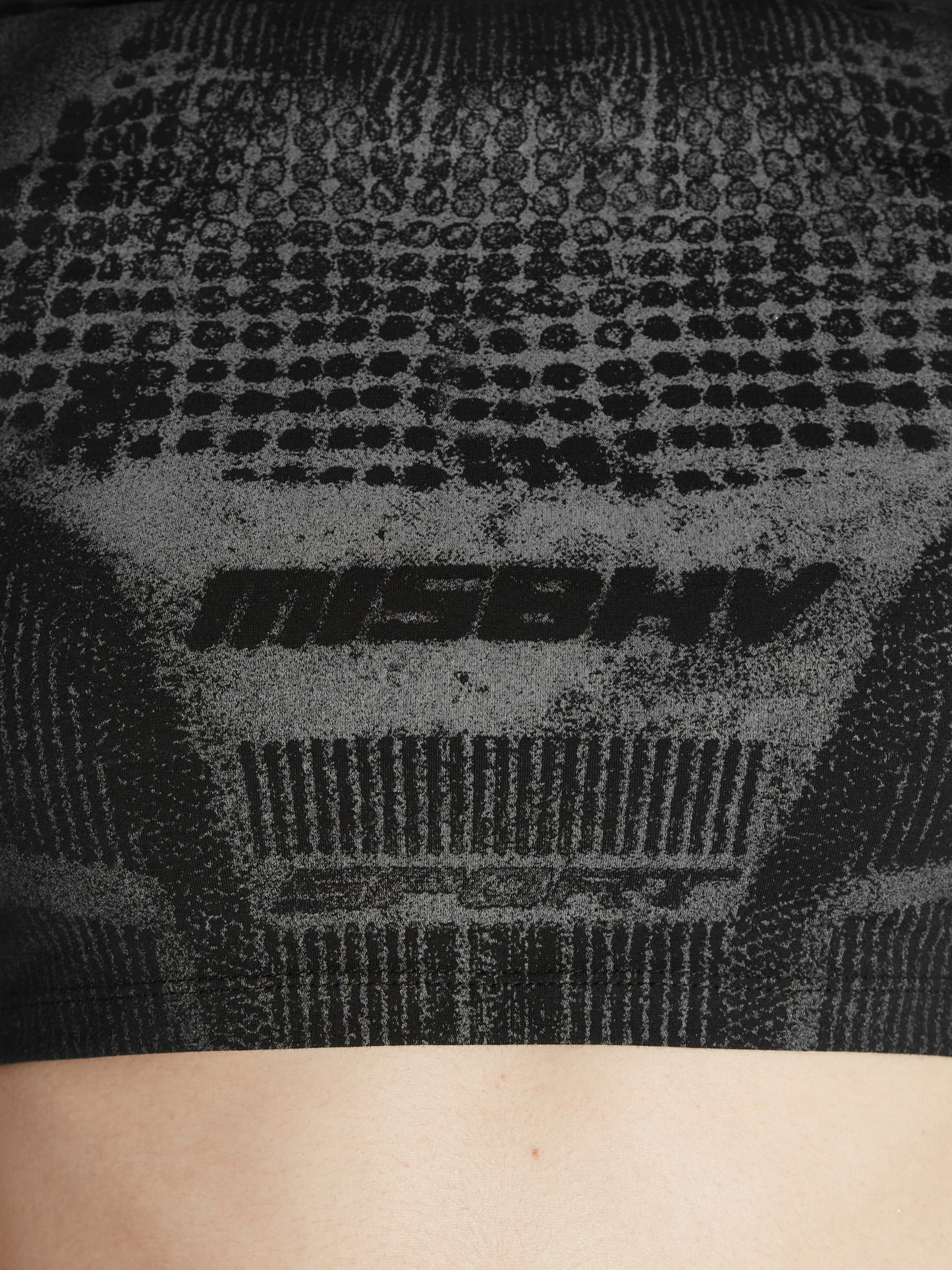 MISSBHV Activewear Printed Jersey Cropped Tee Black