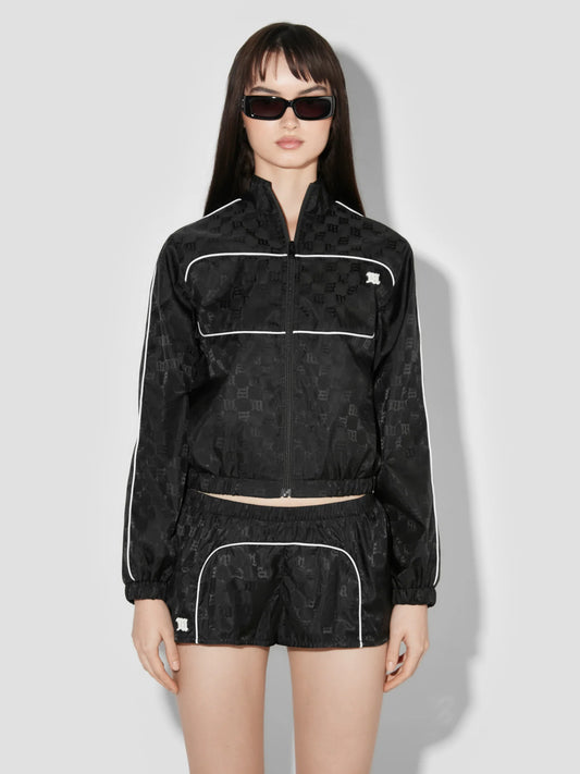 MISSBHV Monogram Nylon Windbreaker Black