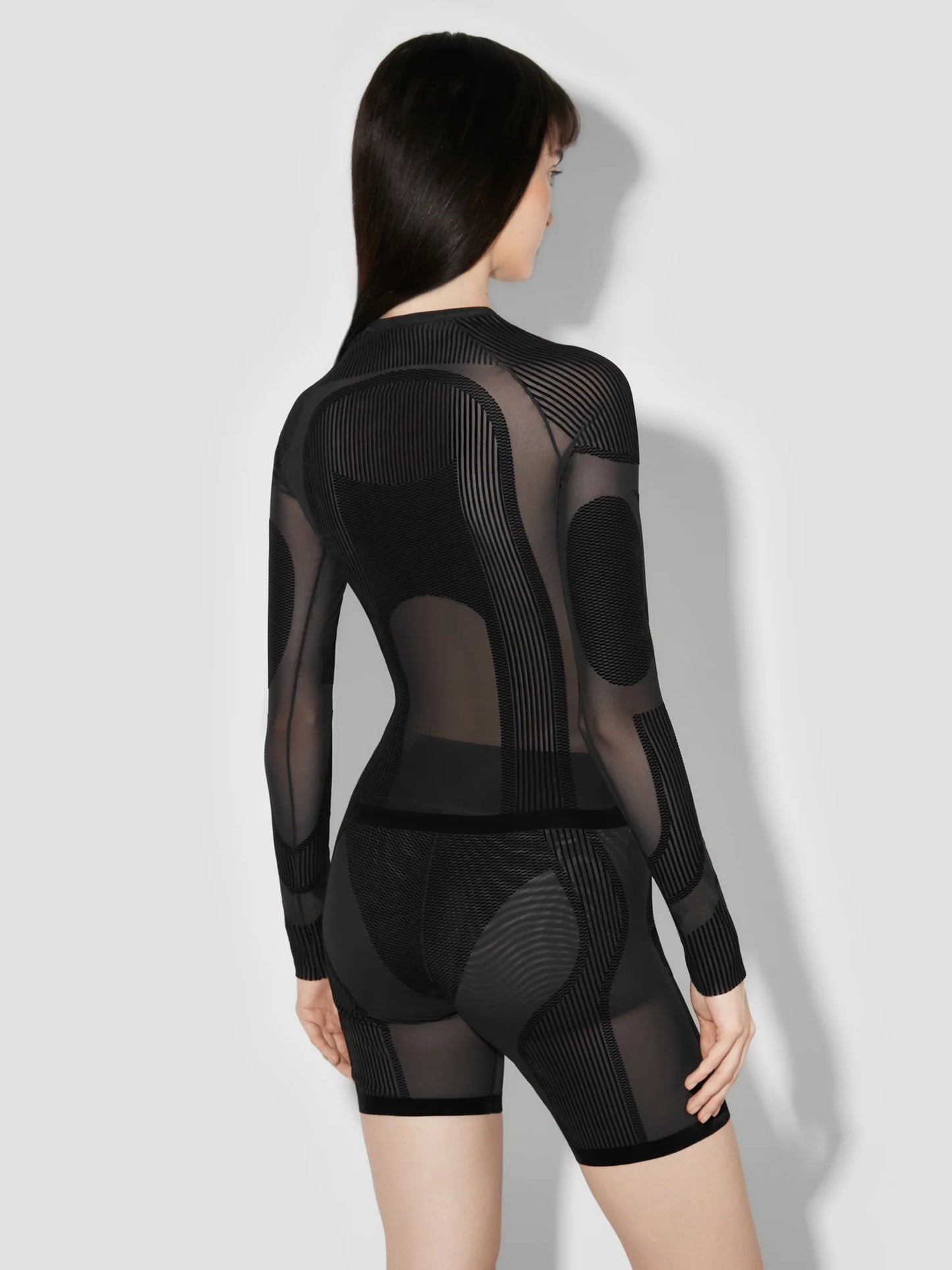 MISSBHV Flock Mesh Sport Longsleeve Top Black