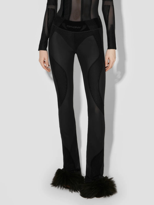 MISSBHV Flock Mesh Sport Flared Pant Black