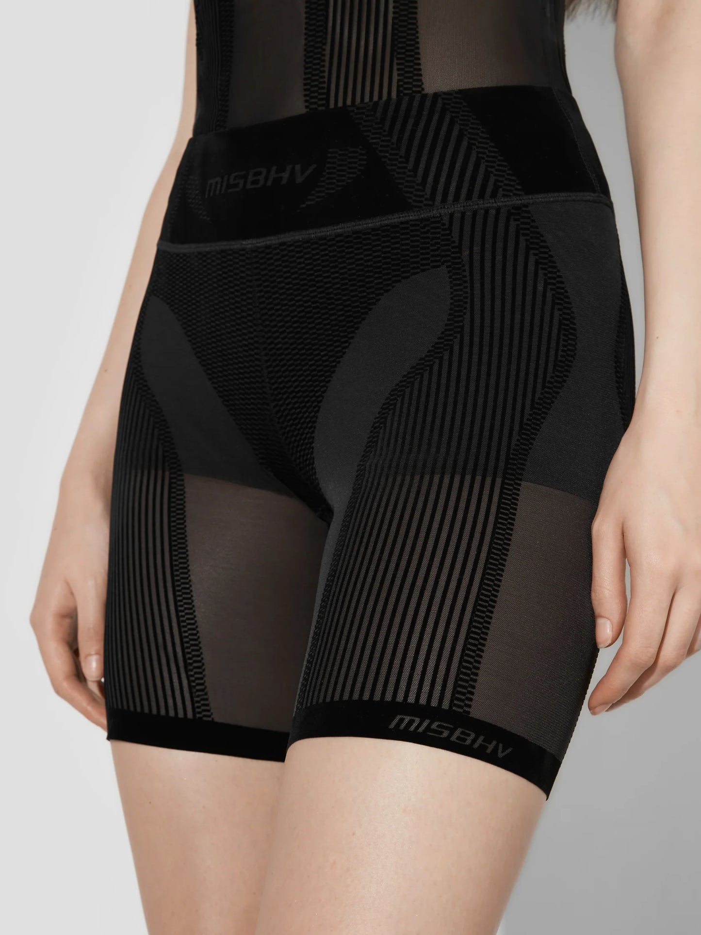 MISSBHV Flock Mesh Sport Shorts Black