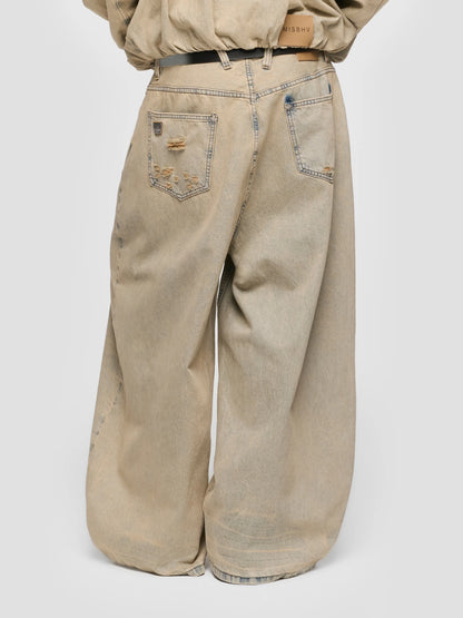 MISBHV Ballon Denim Trousers Dirt Sand Washed