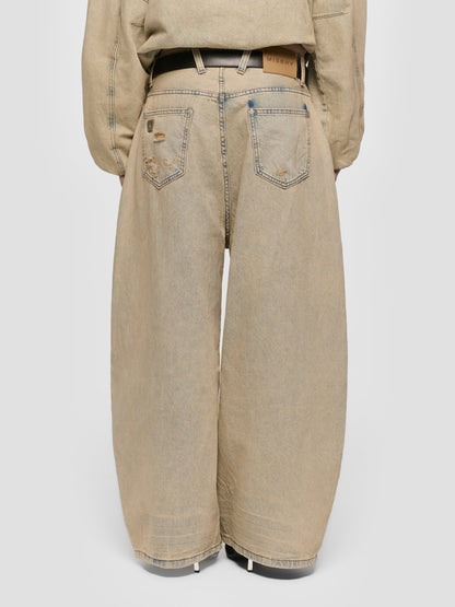 MISBHV Ballon Denim Trousers Dirt Sand Washed