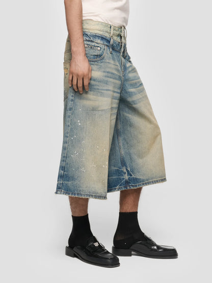 MISBHV 2IN1 Denim Dirt Baggy Shorts
