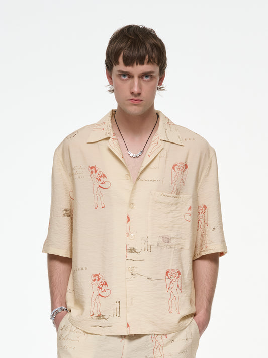 MISBHV Devil&Angel Shirt Poscard Beige