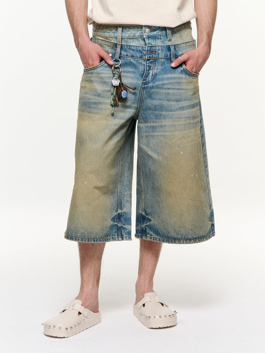 MISBHV 2IN1 Denim Dirt Baggy Shorts