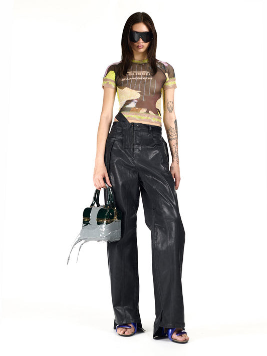 Ottolinger Woven Glazed Baggy Jeans Brown