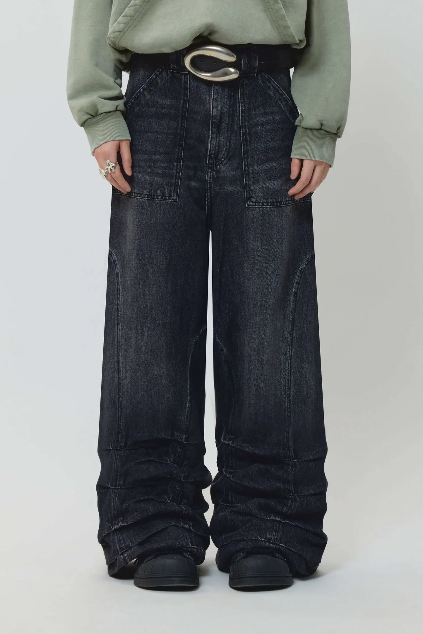 AVAVAV Smock Wide Fit Jeans Stonewash Black