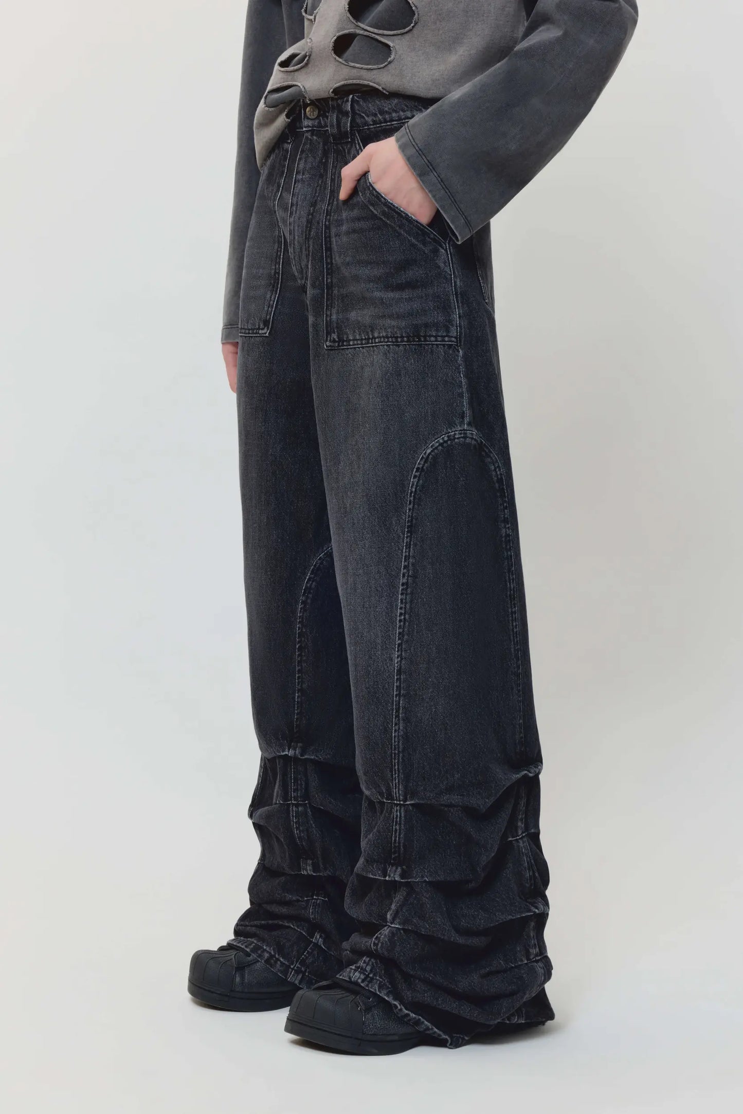 AVAVAV Smock Wide Fit Jeans Stonewash Black
