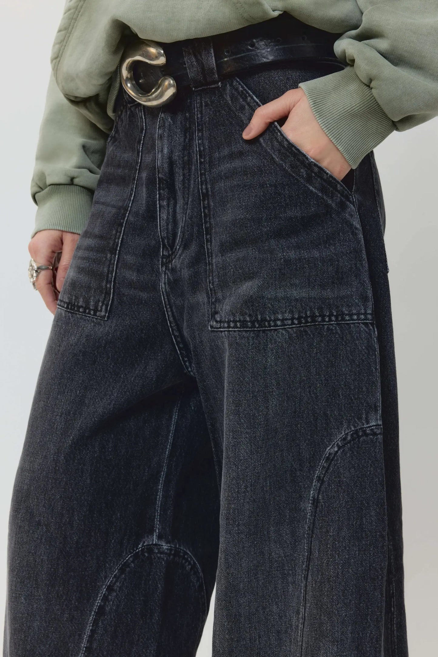 AVAVAV Smock Wide Fit Jeans Stonewash Black