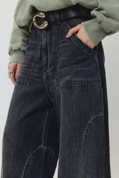 AVAVAV Smock Wide Fit Jeans Stonewash Black