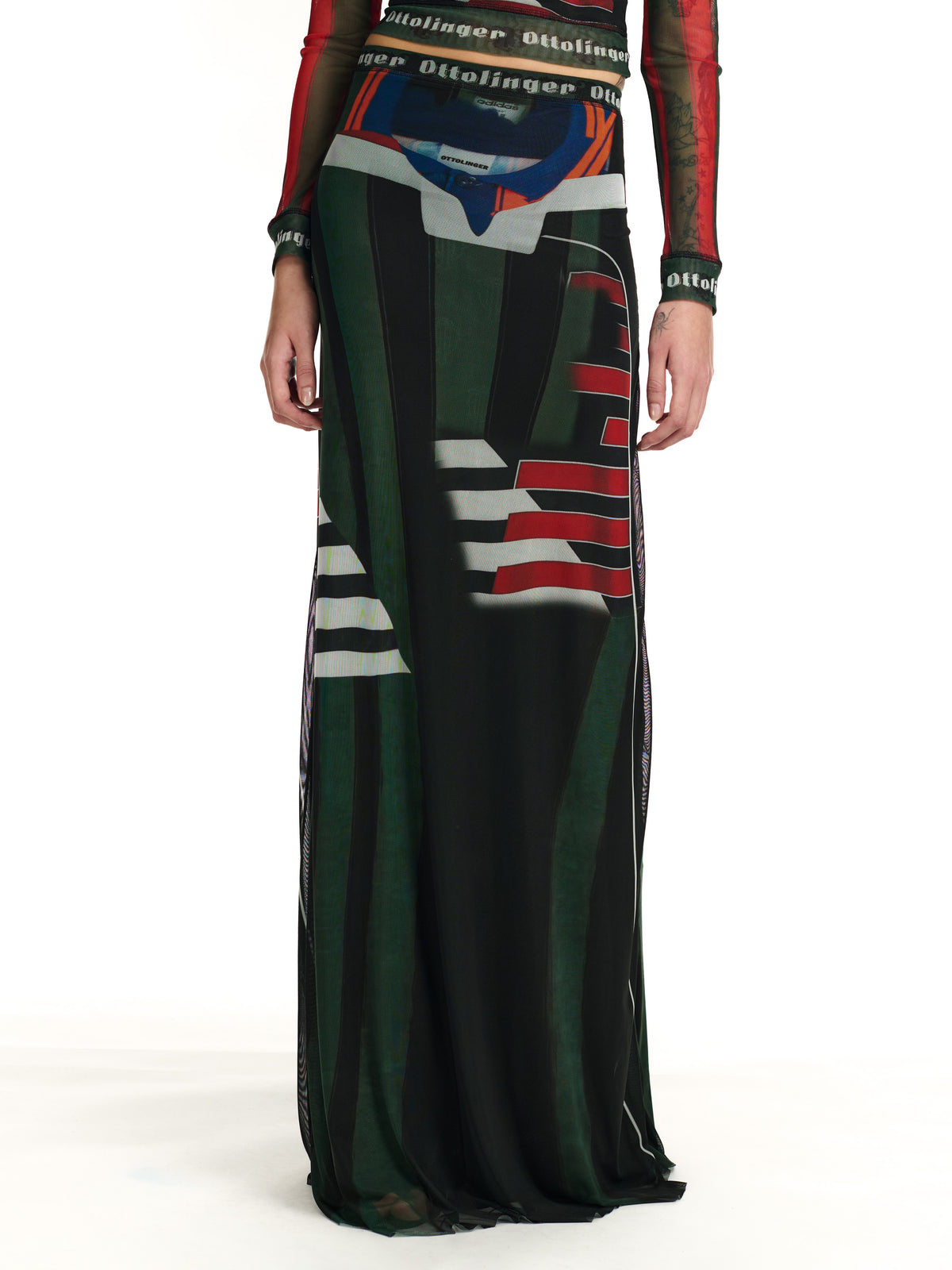 Ottolinger Mesh Maxi Skirt Sporty Polo Red Print
