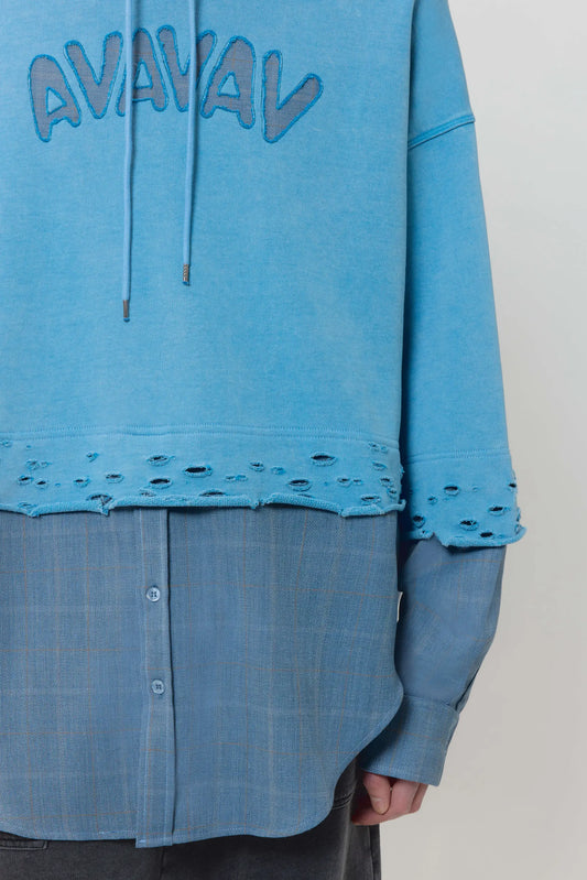 AVAVAV Button Up Hoodie Blue