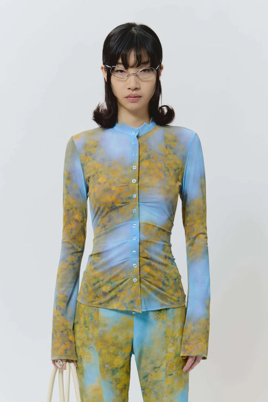AVAVAV Button Up Shirt Yellow & Blue