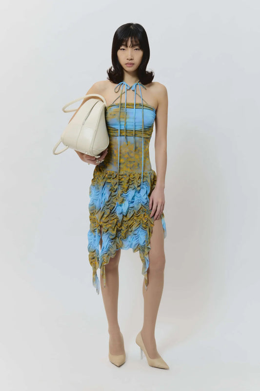 AVAVAV Smock Mini Dress Yellow & Blue