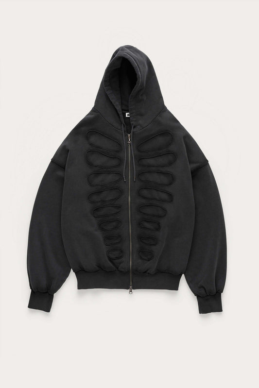 AVAVAV Shoulderless Hoodie With Fake Cut-Out Application Black