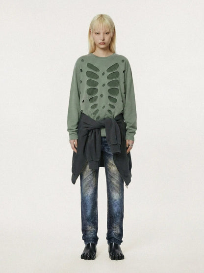 AVAVAV Denim Printed Pants Blue