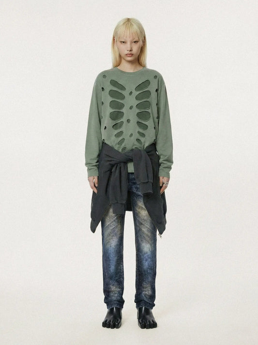 AVAVAV Denim Printed Pants Blue