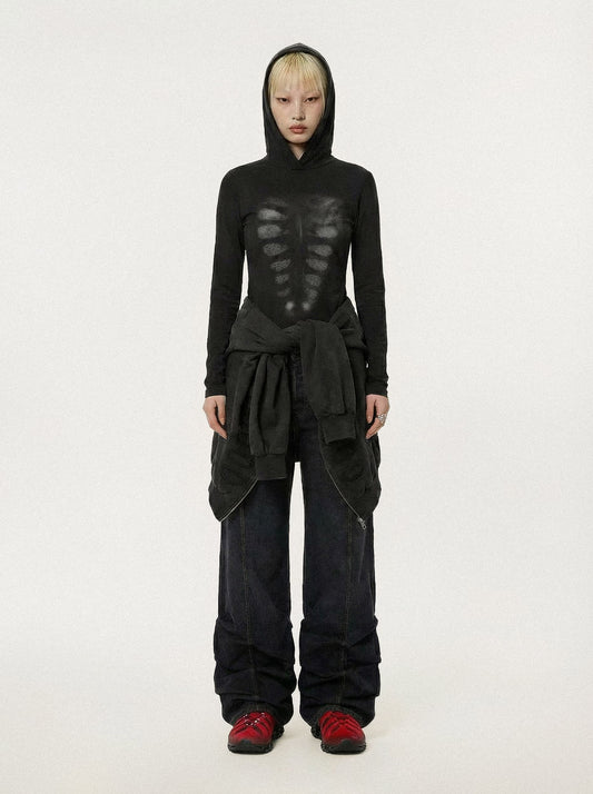 AVAVAV Hooded Top Printed X-Ray Black