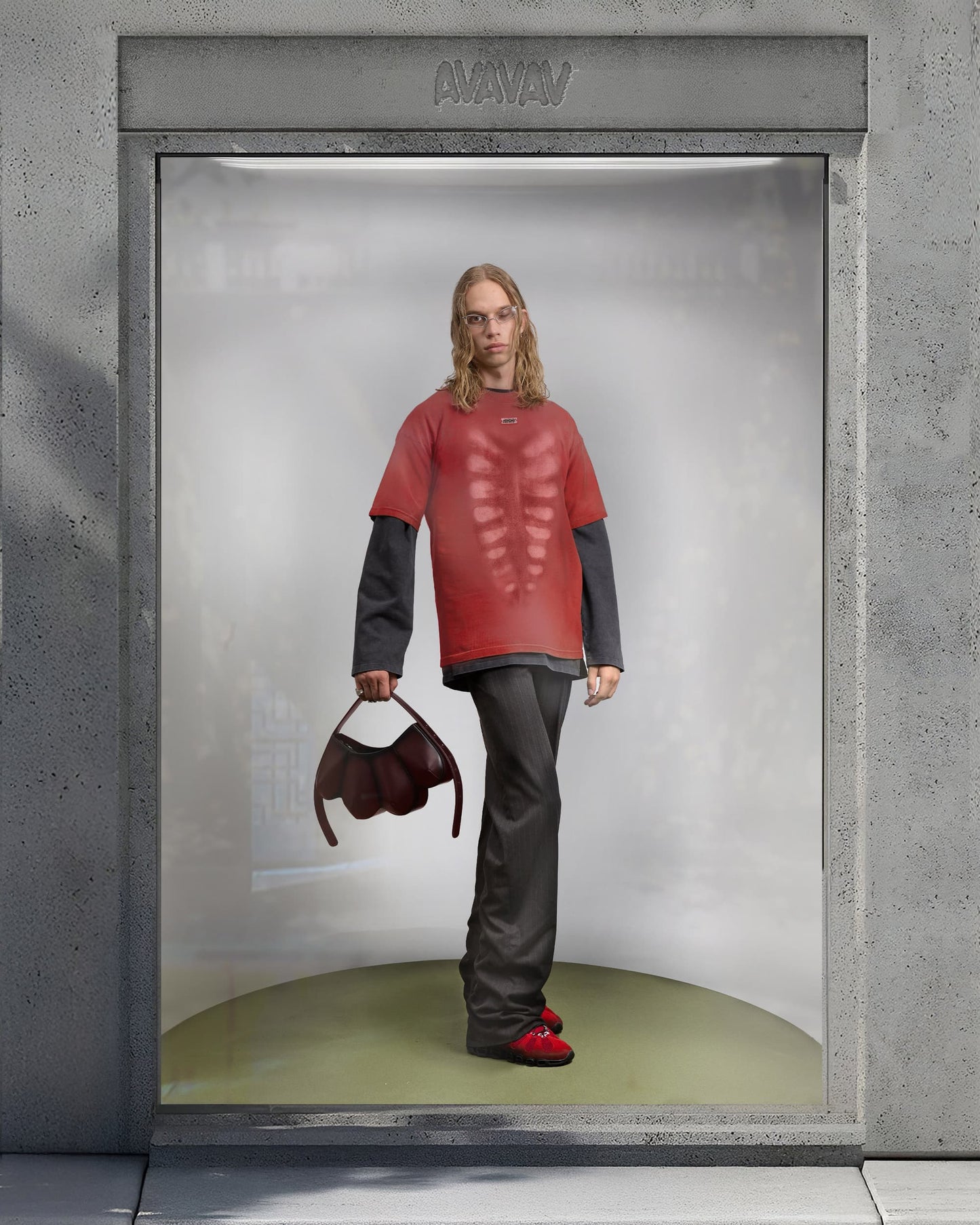 AVAVAV Printed T-Shirt X-Ray Red