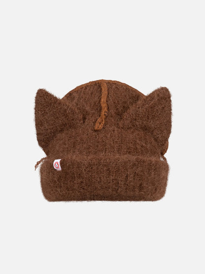 Charles Jeffrey LOVERBOY Alpaca Chunky Ears Beanie Brown
