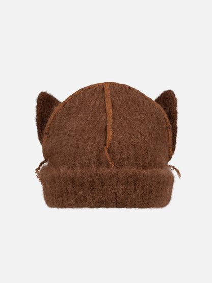 Charles Jeffrey LOVERBOY Alpaca Chunky Ears Beanie Brown